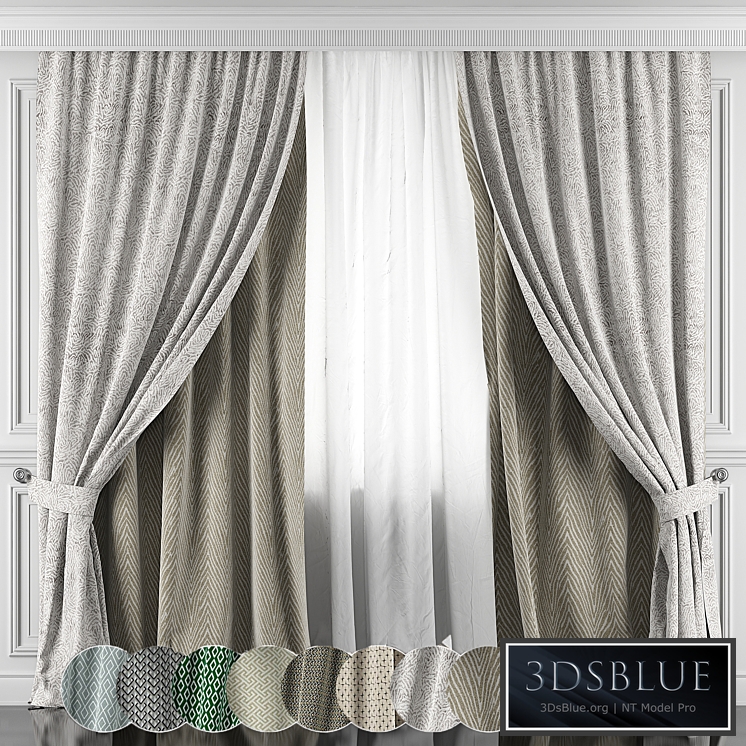 Curtains with window and moldings 366-371