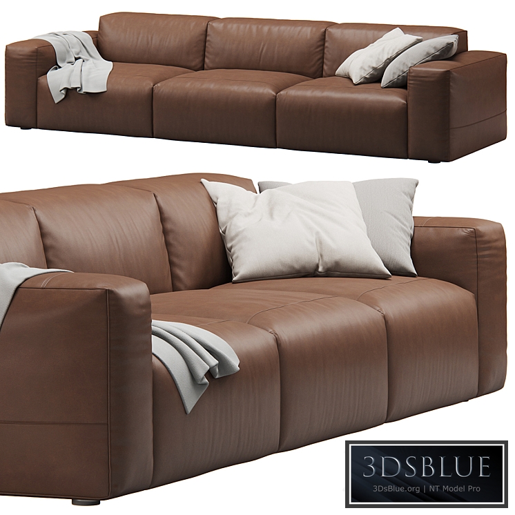 Leather 3seat Cloud Sofa by Prostoria