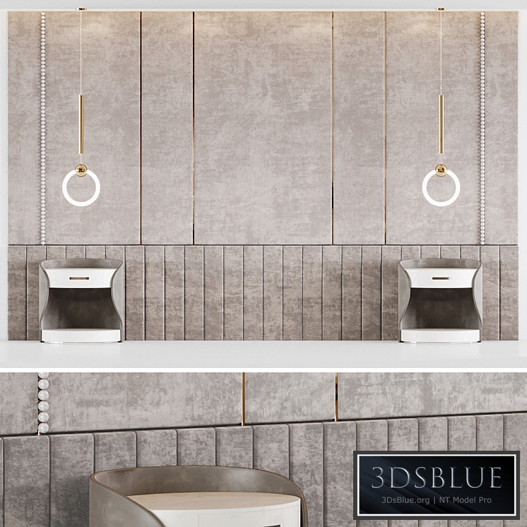 Headboard with pendant lights