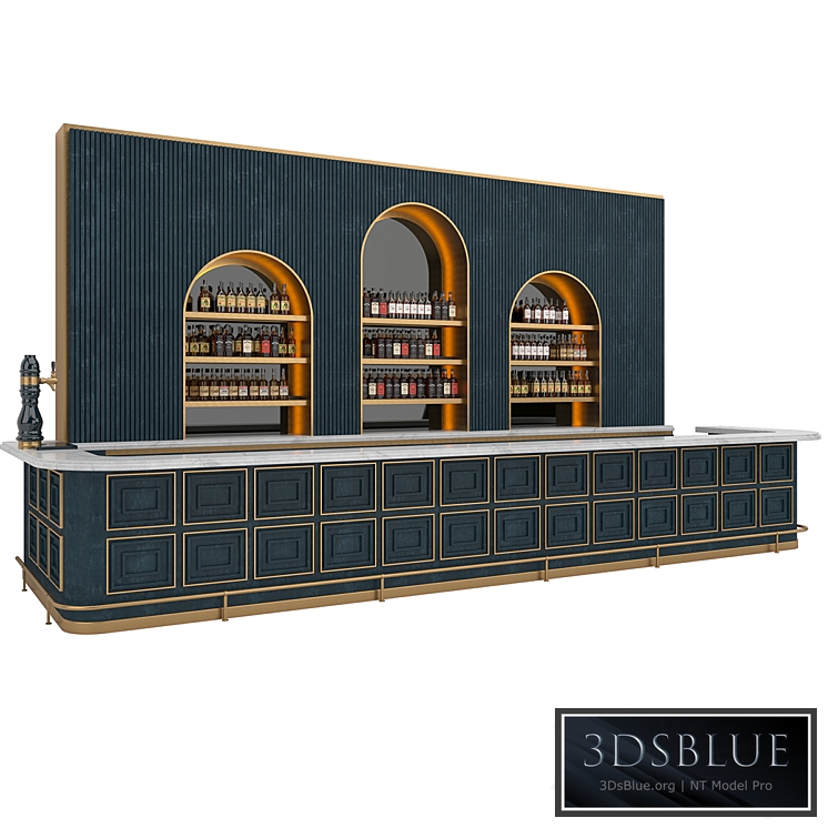 Restaurant Bar set 06 LOFT Gold & Dark Blue