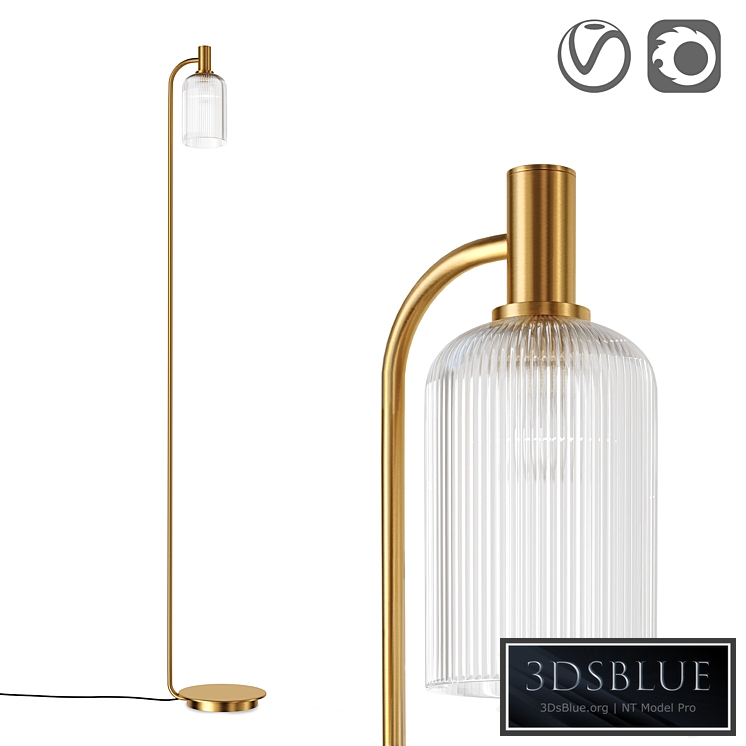 Brass and cut glass floor lamp, Bogota