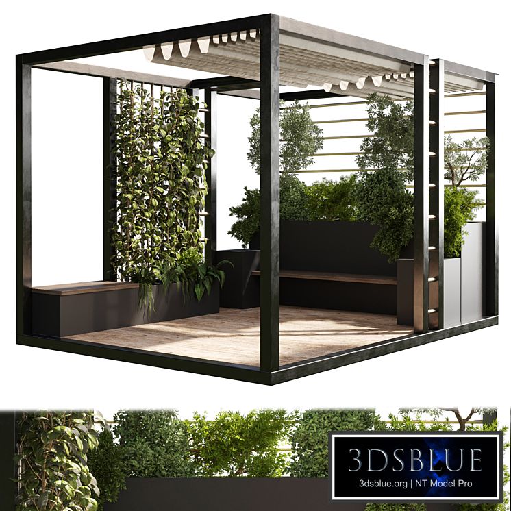 Landscape Furniture with Pergola and Roof garden 03
