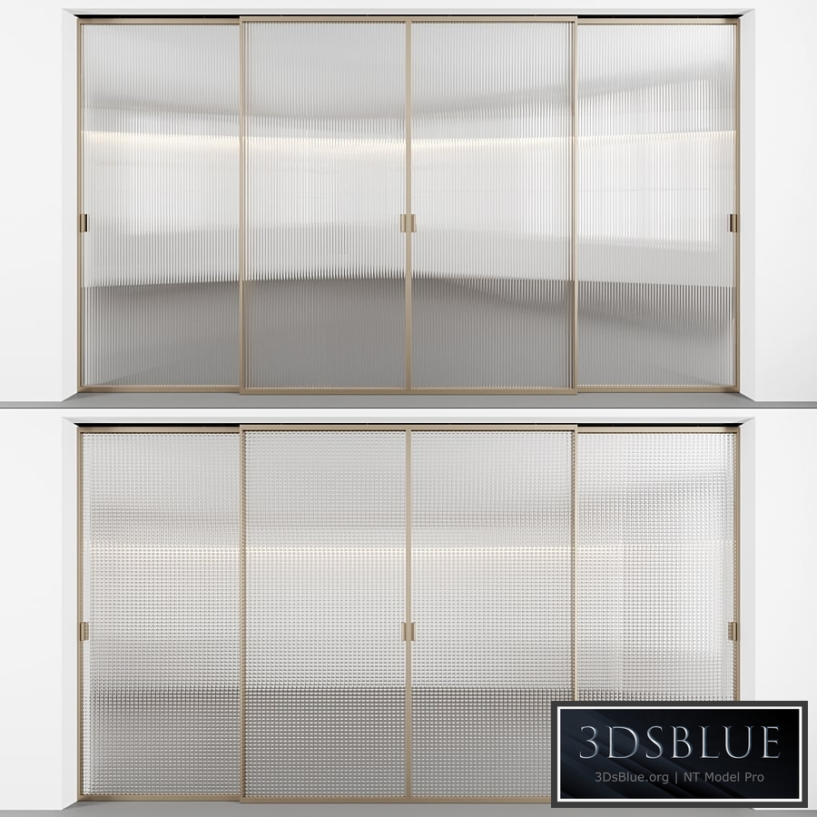 Sliding doors with embossed glass 01