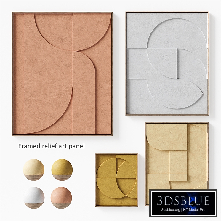 HKliving Framed relief art panel