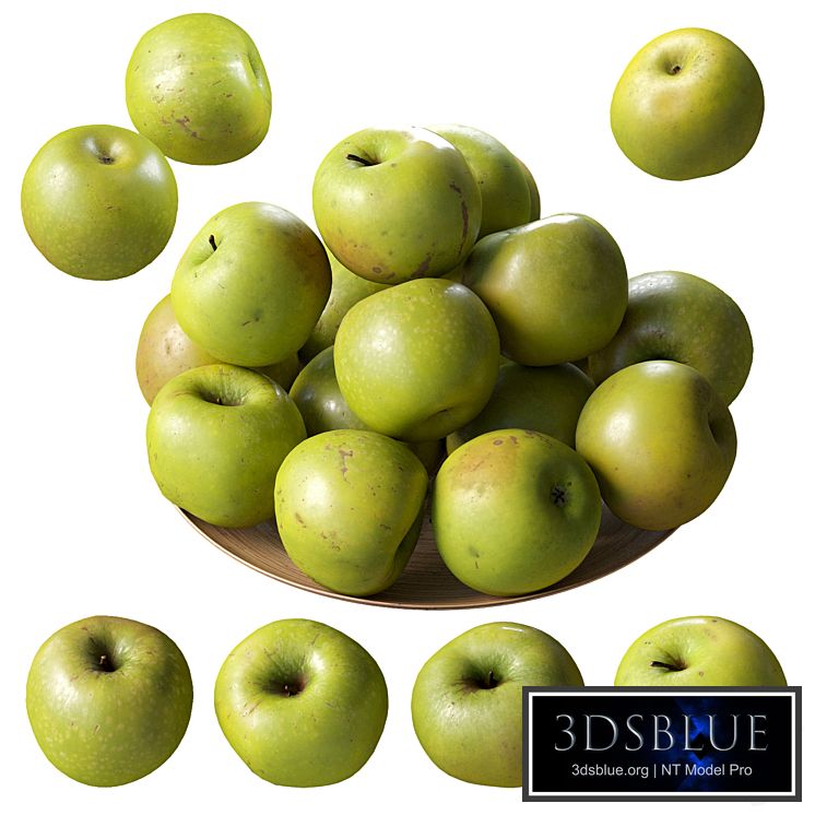 Granny Smith Apples. 4 models