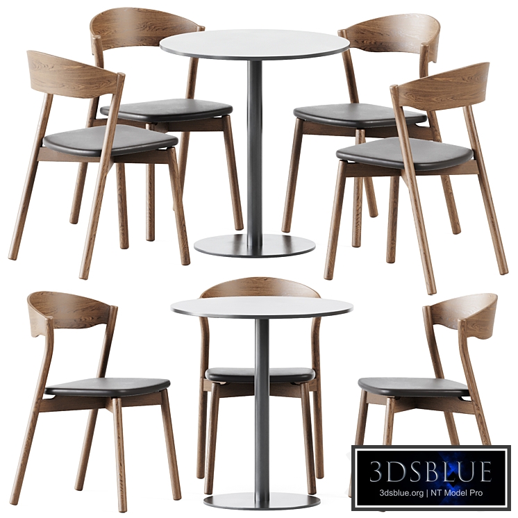 Table Sol D70 by Mobliberica and Wooden Chair Tube by Miniforms