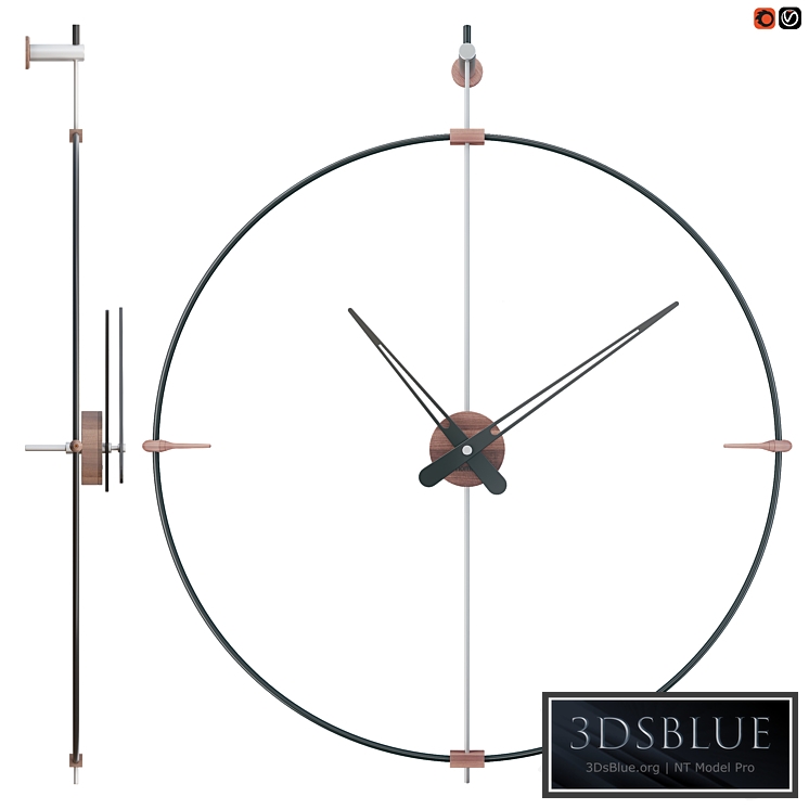 Mini Bilbao Black Clock by Jose Maria Reina for NOMON