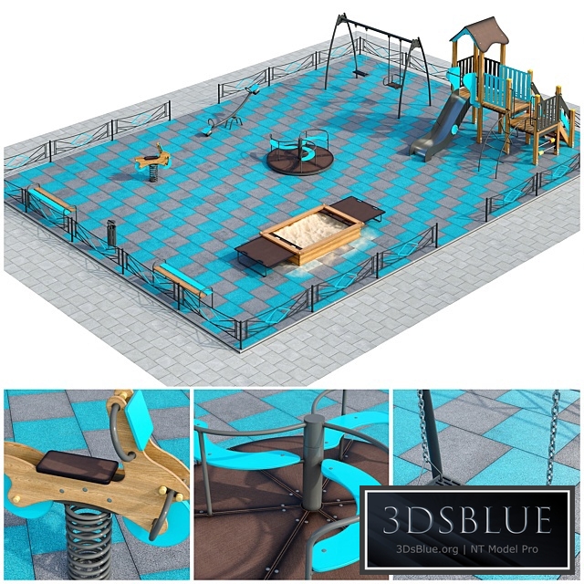 Stylish turquoise playground. Playground