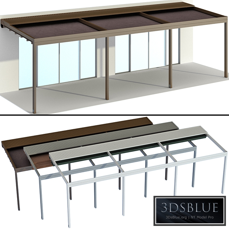 Metal pergola gazebo canopy with awning