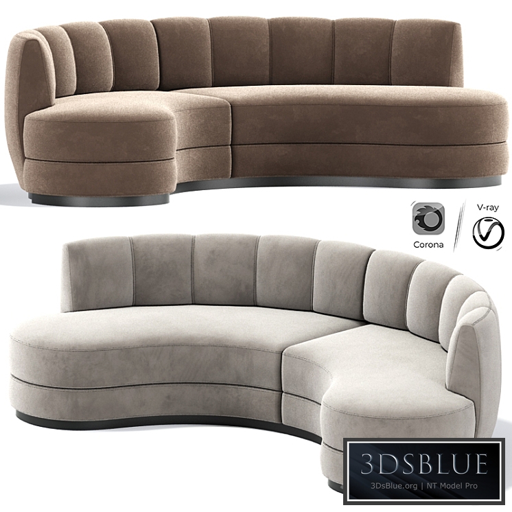 Contemporary curved velvet sofa 1stdibs