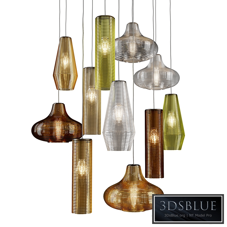 Olivia Emma Clio by Panzeri (3 Glass Pendants with 7 Colors)