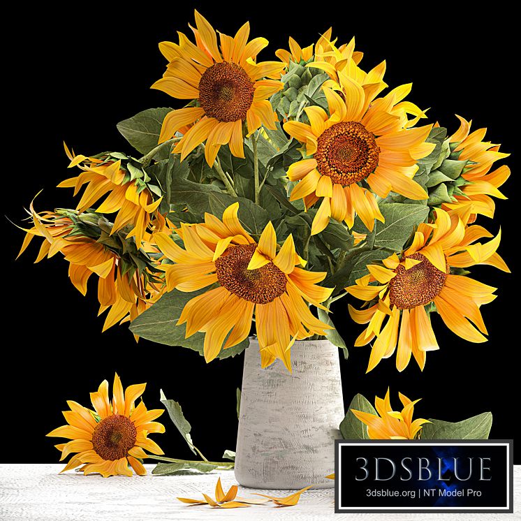Beautiful lush bouquet of yellow flowers in a vase with Sunflower, Sunflower. 118