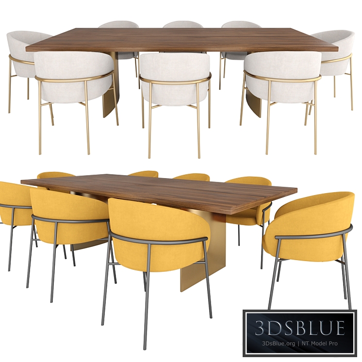 RIMO Chair By PARLA and Linha dining table by Minotti