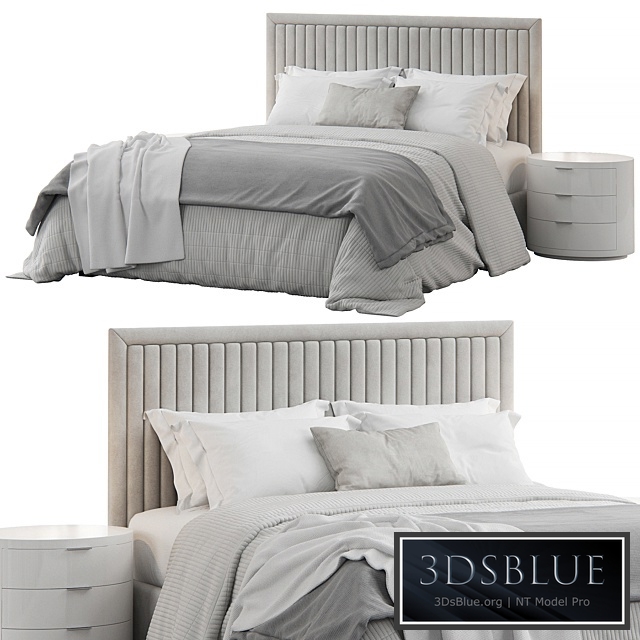 Channel Tufted Headboard Pine Queen Bed