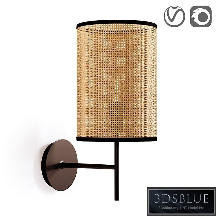 Metal and braided wall lamp, Cara