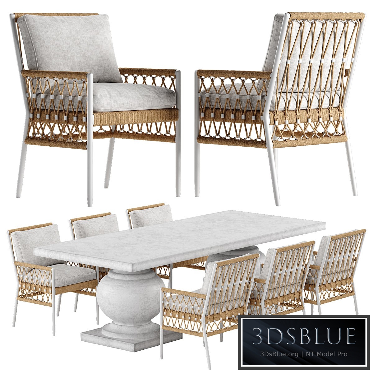 Serena and Lily Salt Greek chair Terrace table set