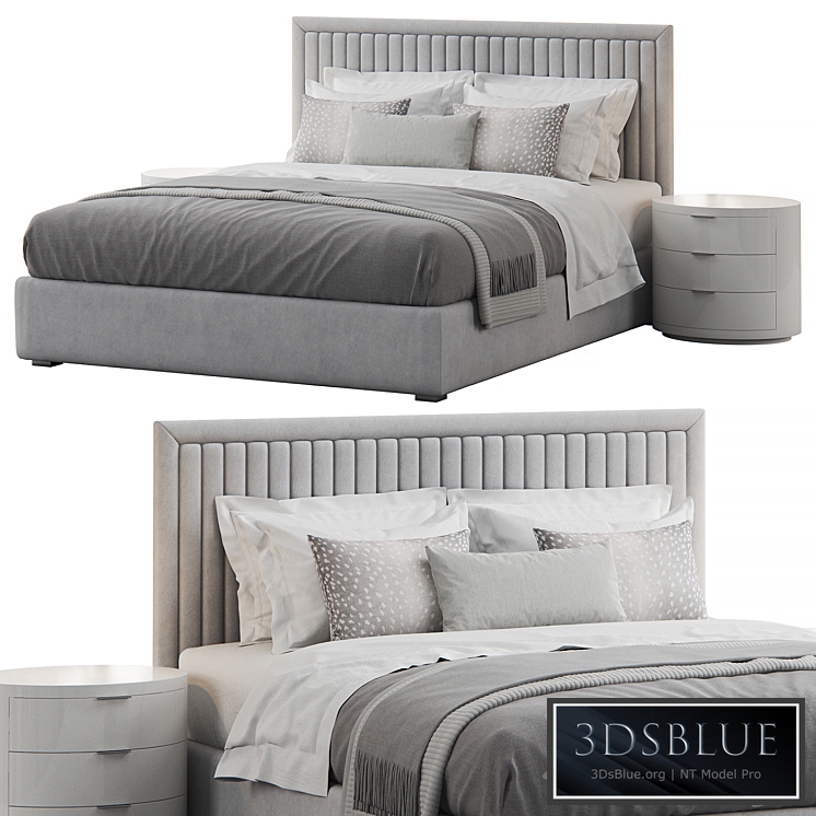 Channel Tufted Headboard Pine Bed