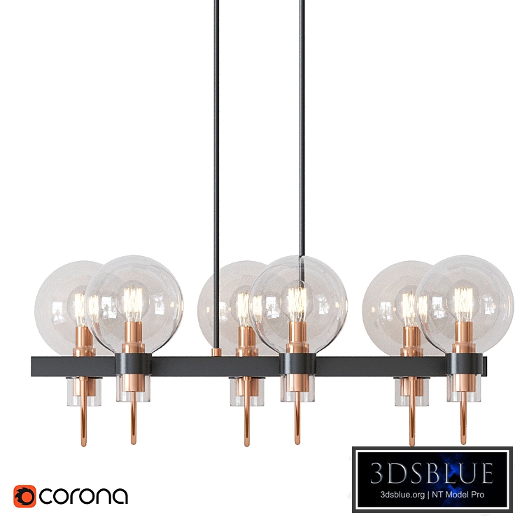 Bauhaus Chandelier with Lights Bronze Satin Brass