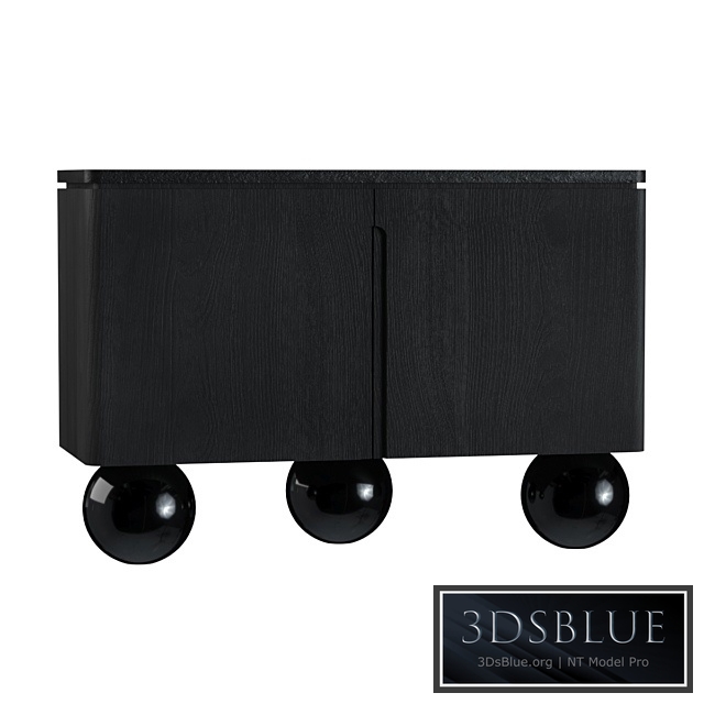 Olbia Commode, Travertine, Memphis, France, Le Berre Vevaud