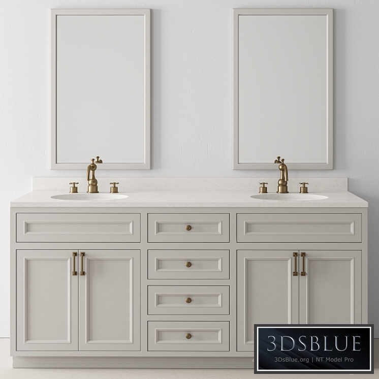 Bathroom Set Wood and Marble - Set 24