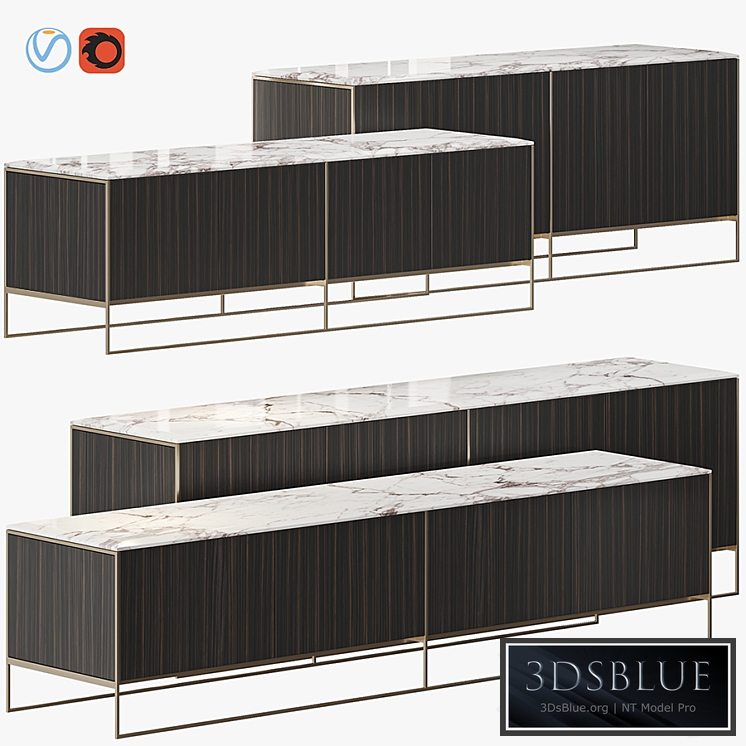 MINOTTI CALDER BRONZE LIVING HORIZZONTAL SIDEBOARD