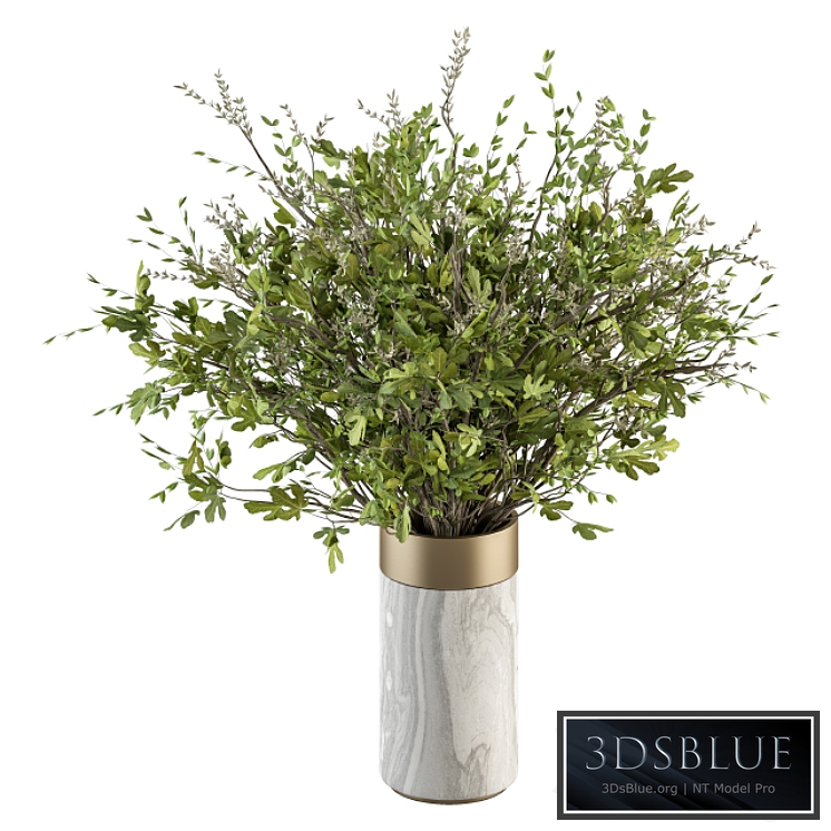 Bouquet - Green Branch in Stone vase 55