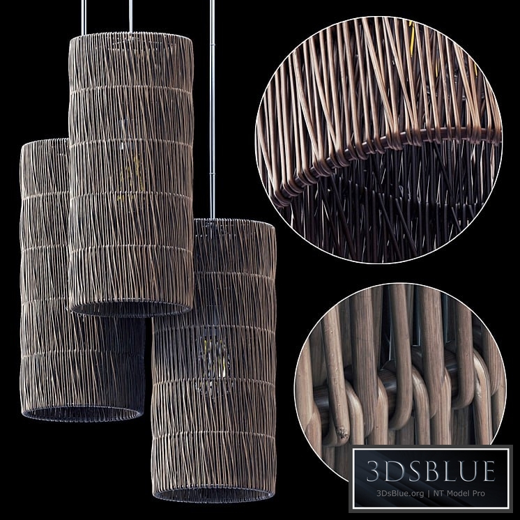 Lamp wiсker rattan cylinder n1 / Chandelier cylinder wicker rattan No. 1