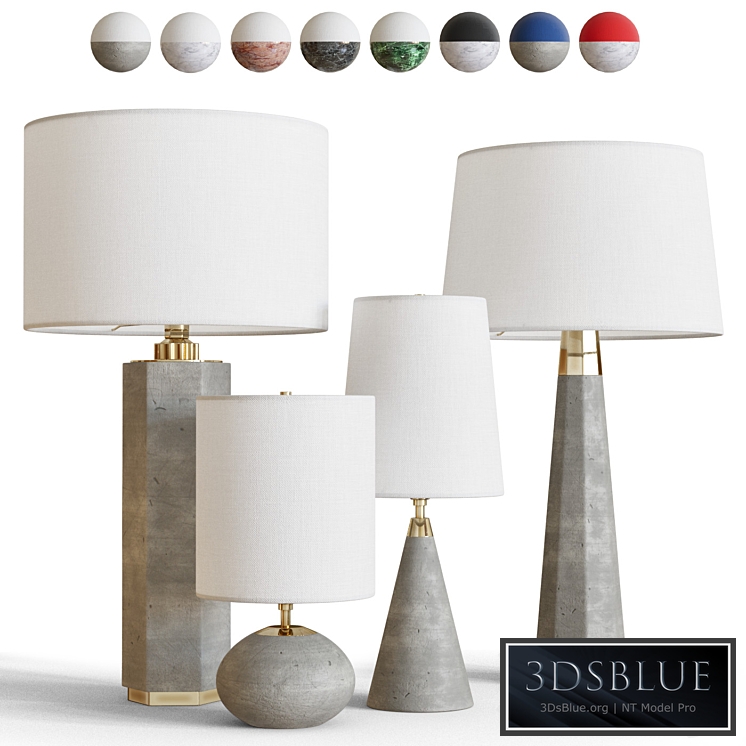 Contemporary table lamps in concrete and marble