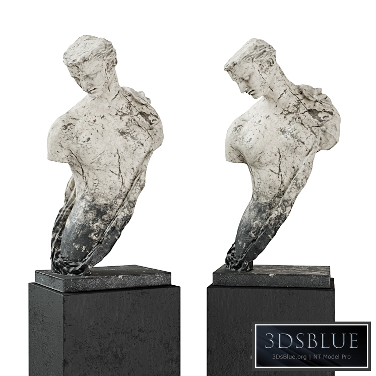 Greek woman torso pedestal marble