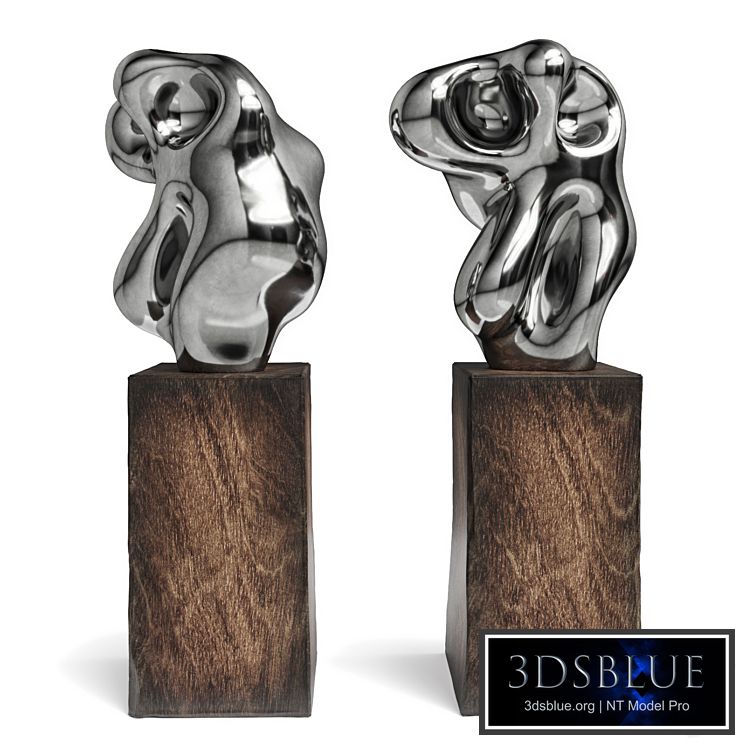 Lunar spectral abstract sculpture chrome