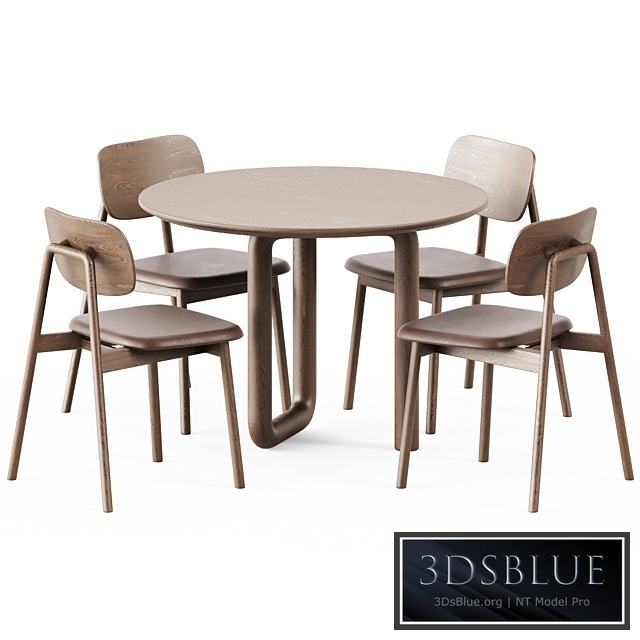 Mono Table by Objects and Ideas and Wooden Klara Chair by Moroso