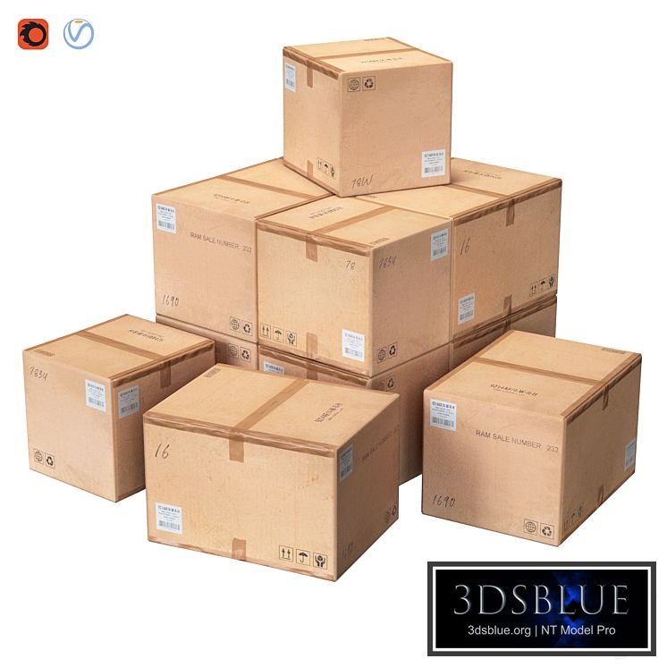 Low Poly Cardboard Boxes