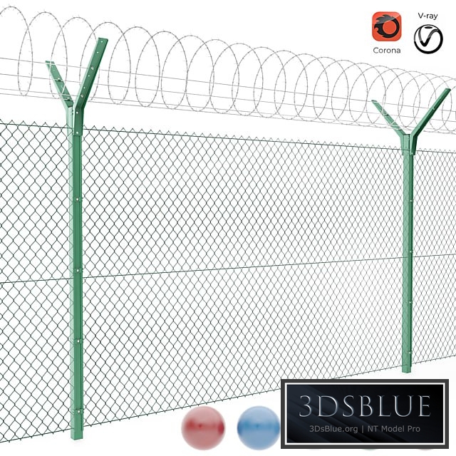 Chain link fence with spiral protective barrier