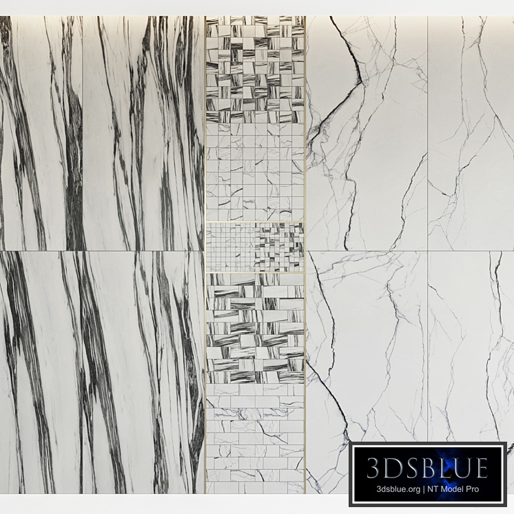 Architectural Design Floor gres Breach Fall B&W MARBLE set 1