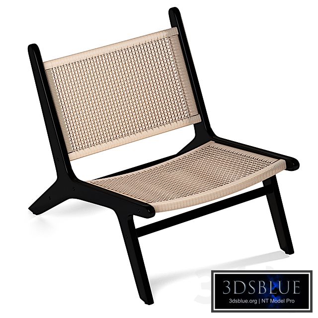 Modica Accent Armchair, Rattan & Matte Black