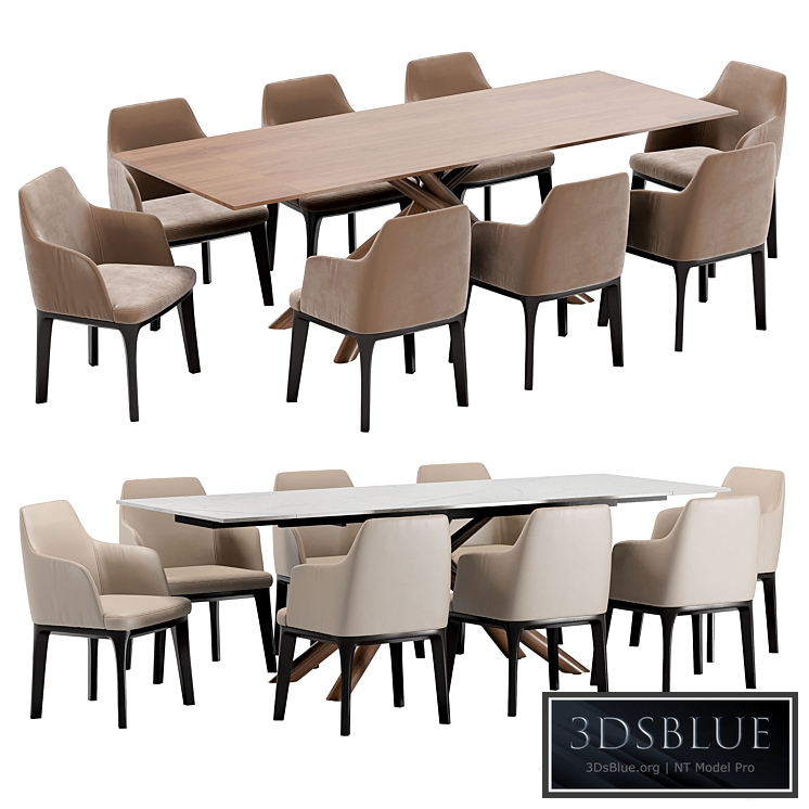 Lois dining chair and Ravenna L table