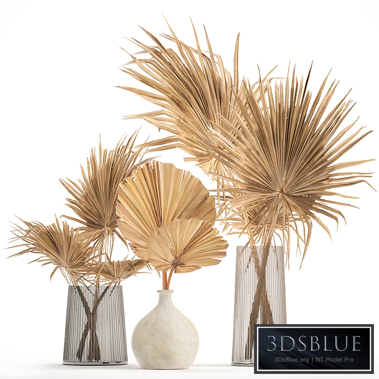 Bouquet 133. Dry, branches, vase, palm leaf, dried flower, glass, decor, set, interior, eco design, natural decor, glass, branch