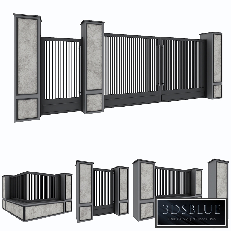 Garden gate & wall set