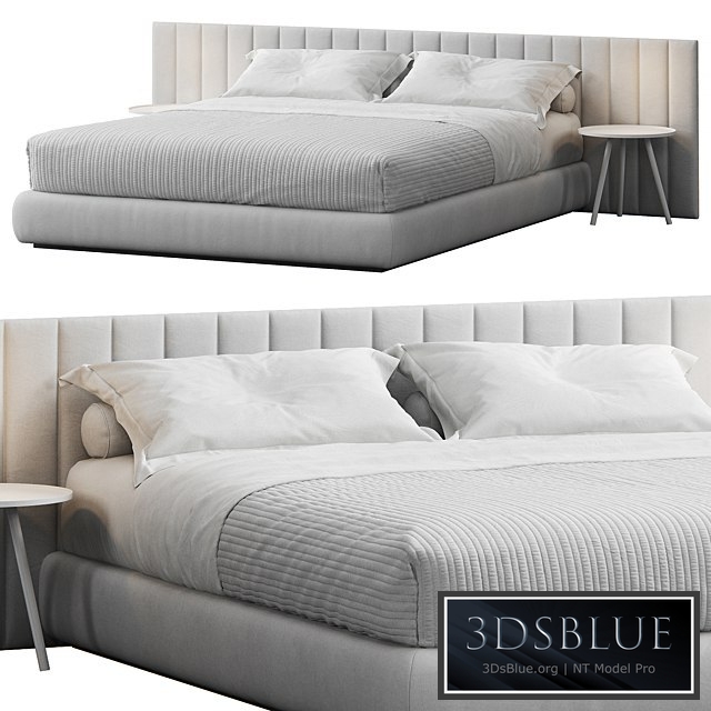 Modern Striped Headboard Bed