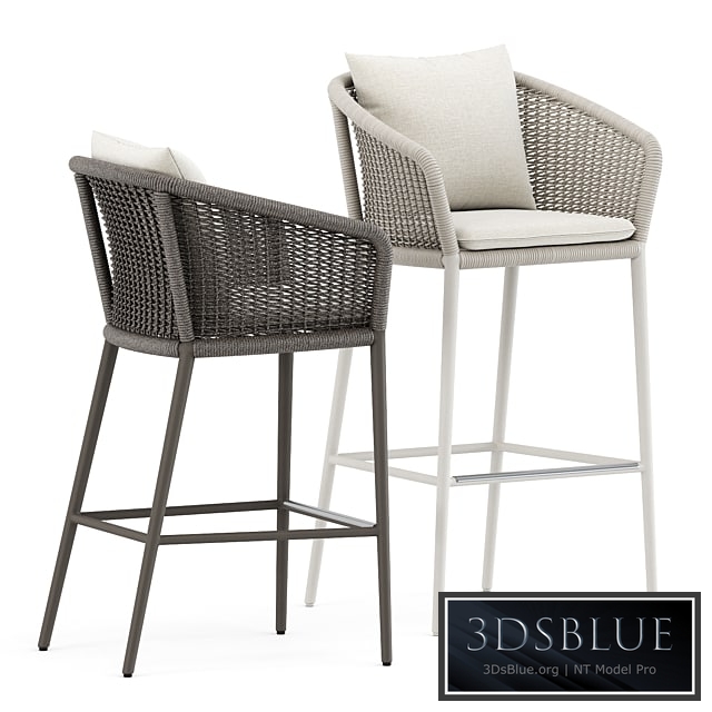 Knot barstool with arms and Knot counter stool with arms by Janus et Cie
