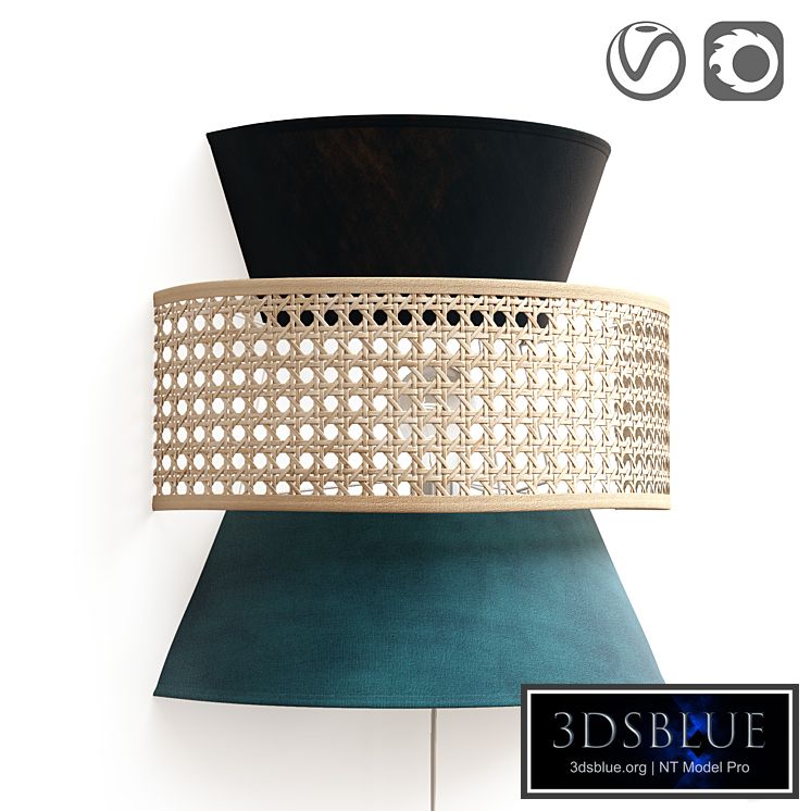 Wicker rattan wall lamp DOLKIE