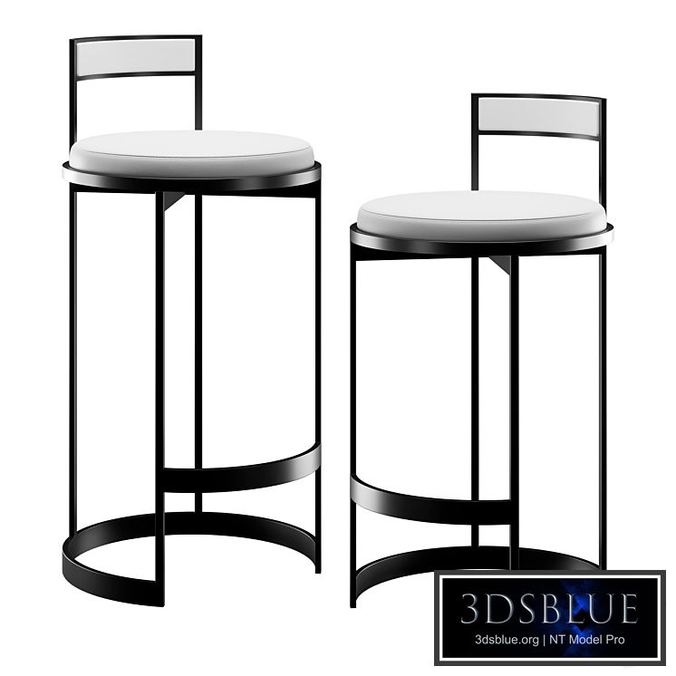 Nobi Swivel Bar Stool With White Leather Seat By Powell