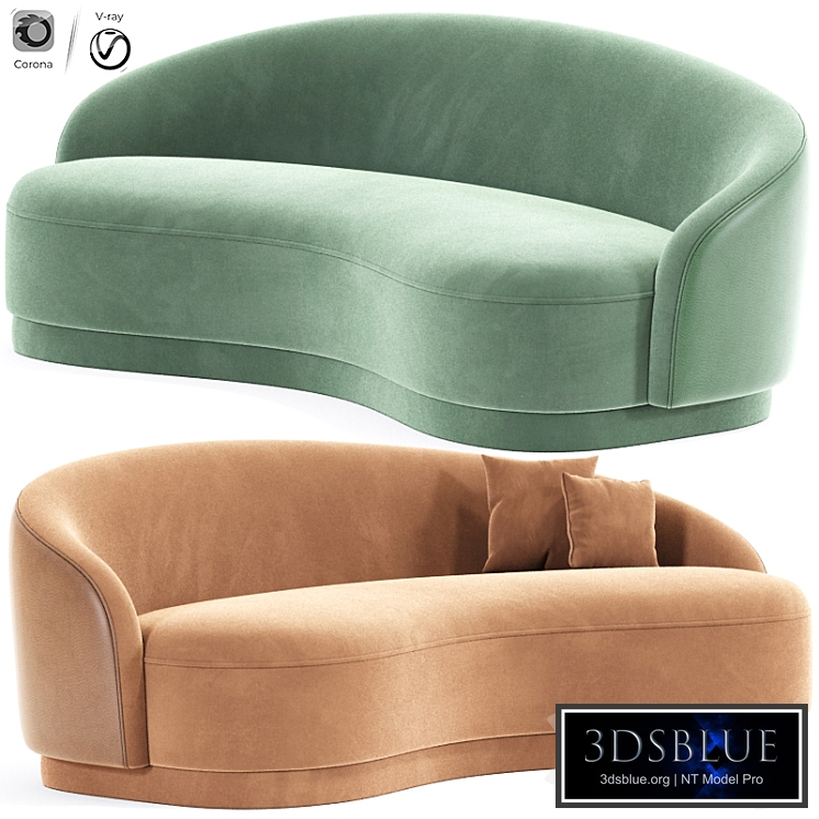 Izzah Fabric Curved Sofa