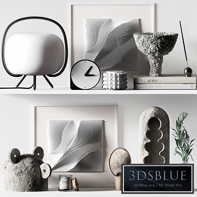 Decorative Set 017 with reliefs and olyve