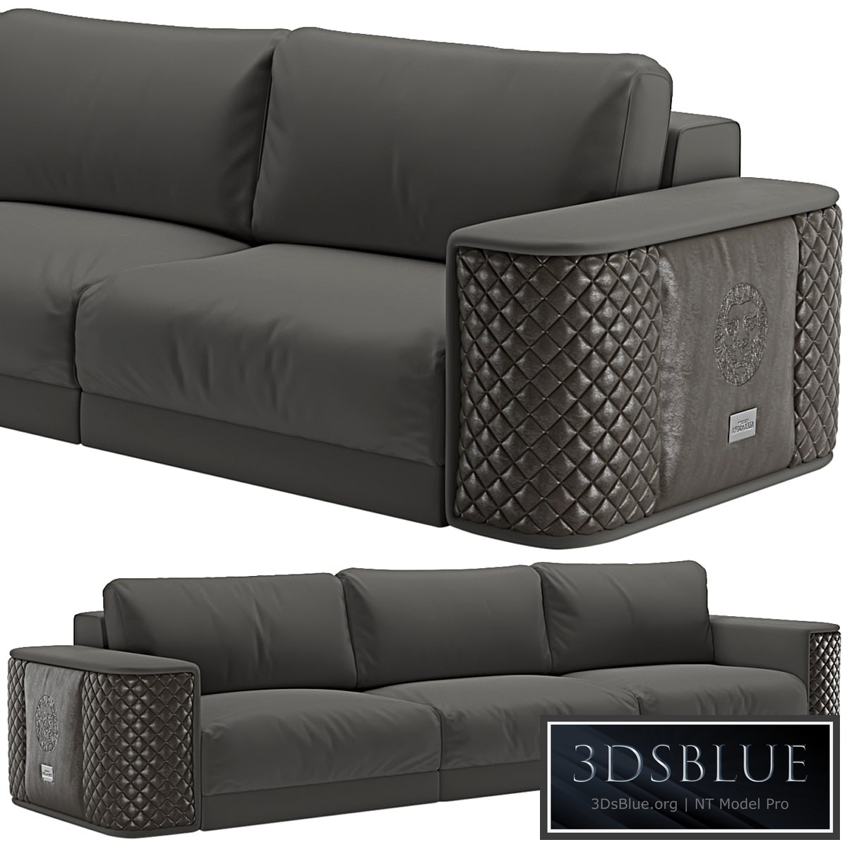 Alexandra Collection Master Sofa Fabric & Leather