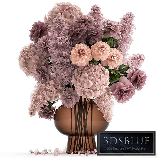 Bouquet 144. hydrangea, flowers, vase, peonies, luxury decor, lilac, stele, large, beautiful, delicate, inerier, decorative, eco design