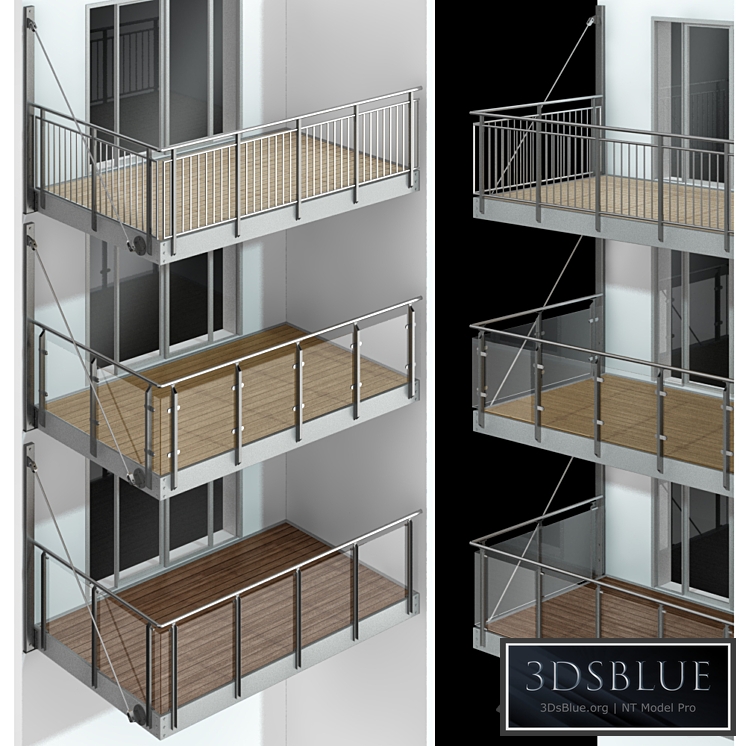 Metal balcony / Metal balcony (3 types of cantilever balconies)