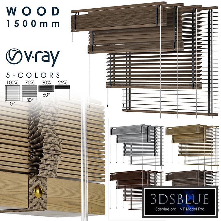 Wood Blind 1500mm-Vray