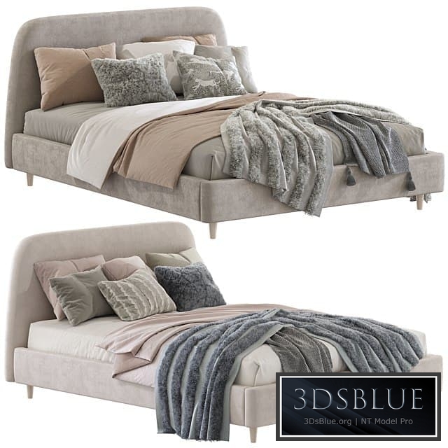 Bed Oatmeal Raelynn Upholstered Bed