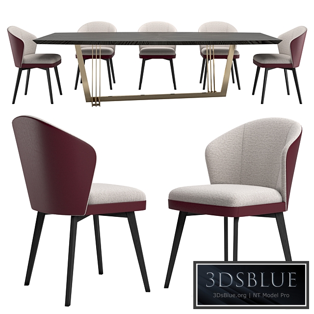 D&#39;ARC table + NELLY by LASKASAS chairs